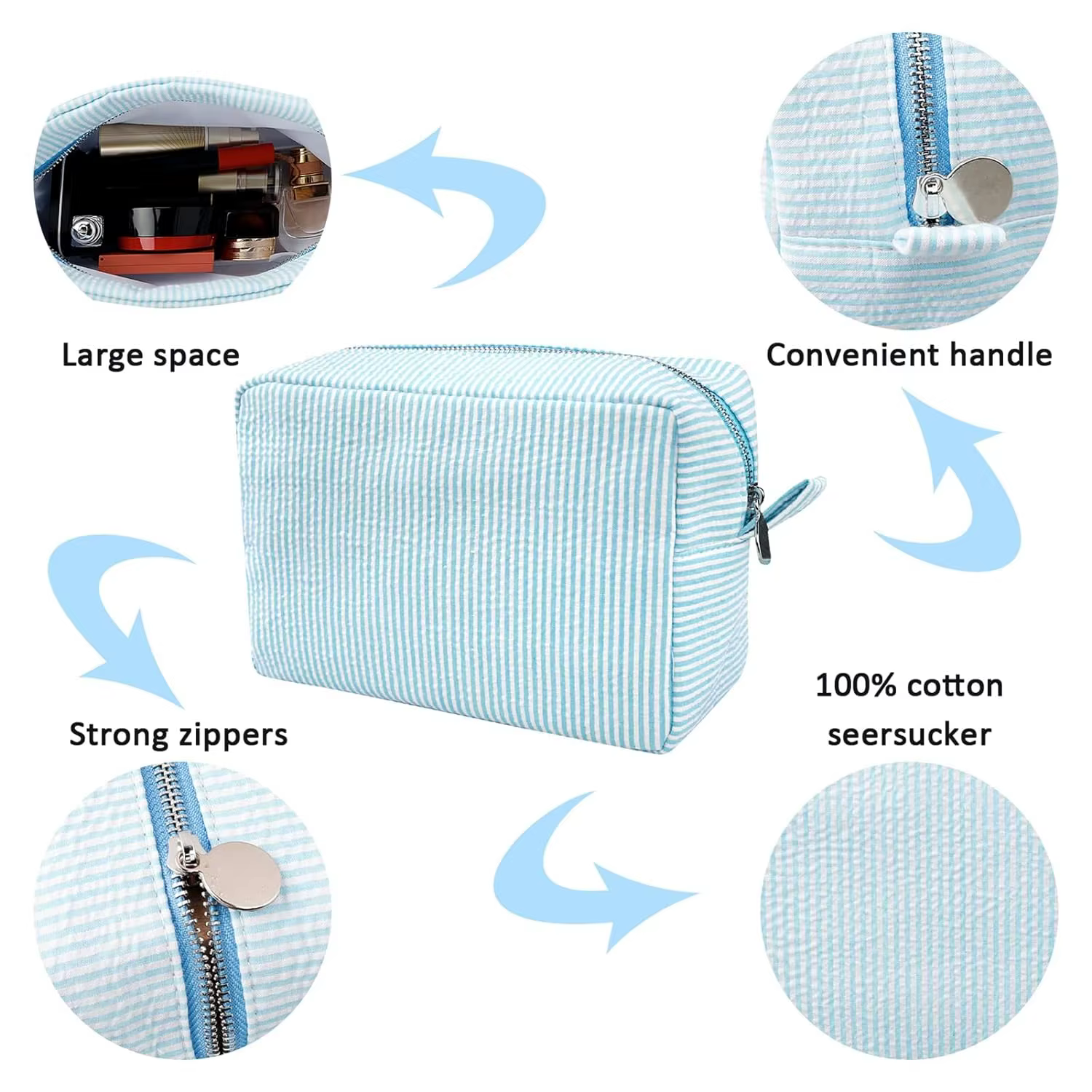 Stylish and elegant women's cosmetic bag - the ultimate sophisticated toiletry organizer pouch. A perfect gift for her - suitabl