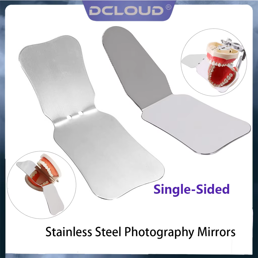1Pc Dental Stainless Steel Photography Mirrors Autoclavable Intra-Oral Orthodontic Reflector Single-Side Reflection Mouth Mirror