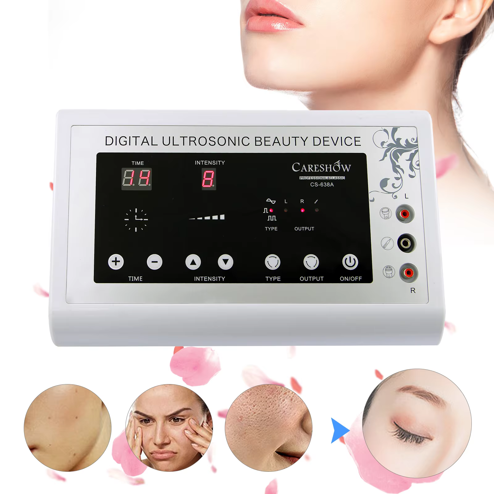 Ultrasonic Body and Skin Massager Anti Aging Device 220V Ultrasonic Body Facial Skin Therapy Device Anti Wrinkle