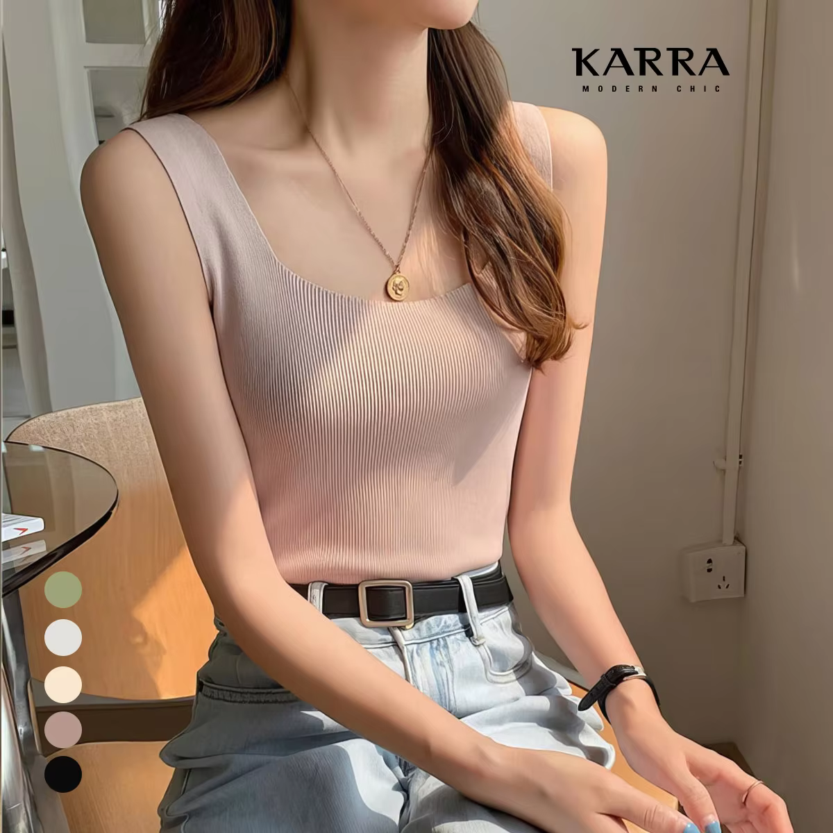 KARRA Square Deep Neck Nasinit _ KB4MKN046C