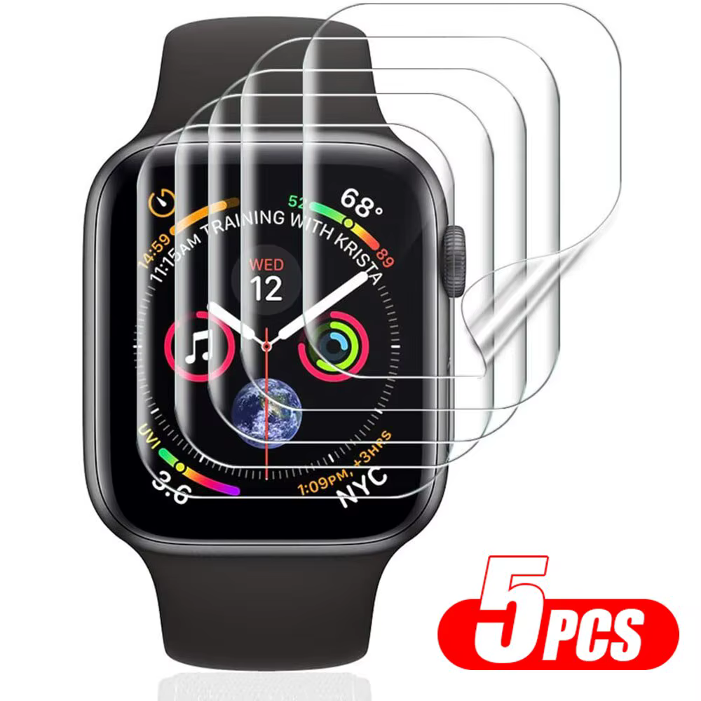 5pcs/lot Screen Protector Film For Apple Watch 9 8 7 6 SE 5 4 3 Full Protective For IWatch Series 38mm 42mm 45mm 41mm 40mm 44mm