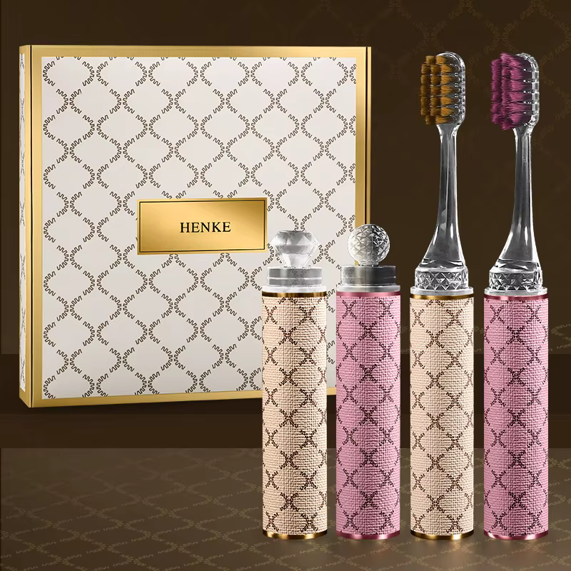 Qingke [4 Gift Box] Innovative Soft-Bristled Lipstick Toothbrush, Travel Portable High-Value Handle Toothbrush for Business Trips