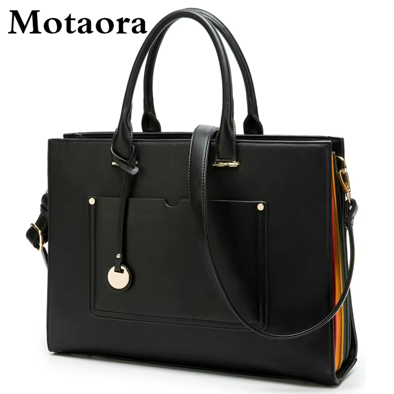 MOTAORA 2024 New Women Handbag Fashion Leather Shoulder Bag Ladies Large Capacity Messenger Bags Laptop Bag For 13" Macbook Air
