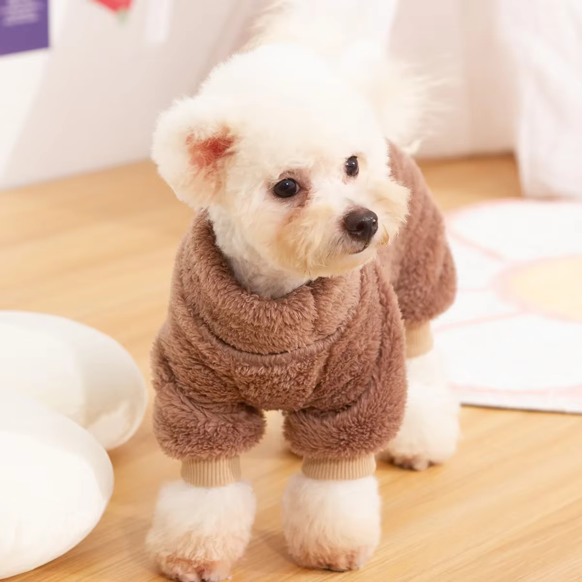 Warm Puppy Jumpsuits for Yorkies Chihuahua Sweater Soft Comfortable Dog Coat Winter Dog Clothes Small Medium Dogs Poodle Pajamas