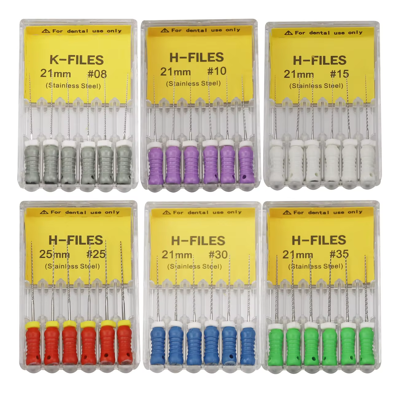 6Pcs/Pack Dental Tools Root Cannal Endo K File 21mm 25mm Stainless Steel Endodontic Instruments Dentist Dentistry Odontologia