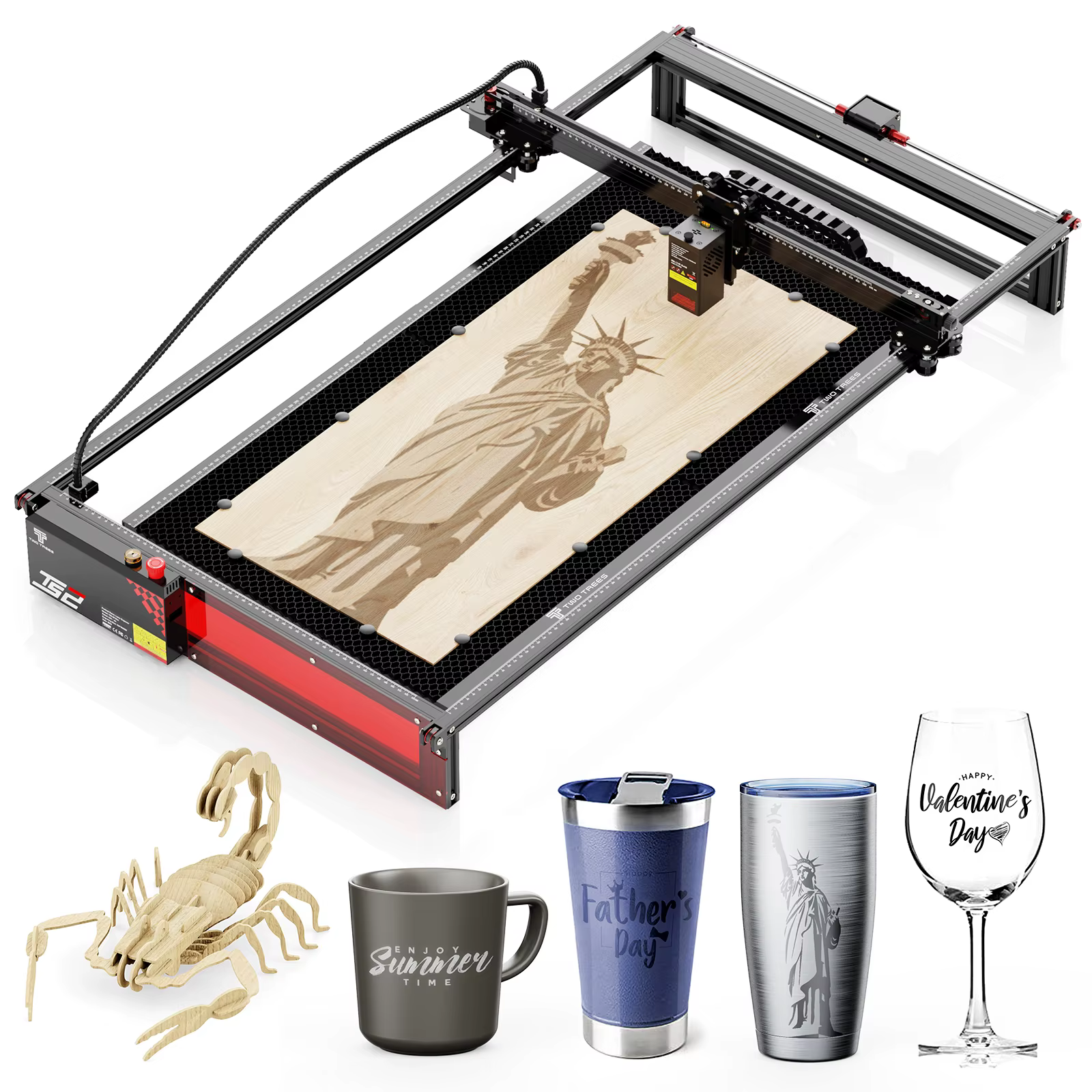 Twotrees TS2-20W MAX Laser Engraver Auto Focus Laser Engraving Cutting Machine Flame Detection Wifi Large Size 450x900mm
