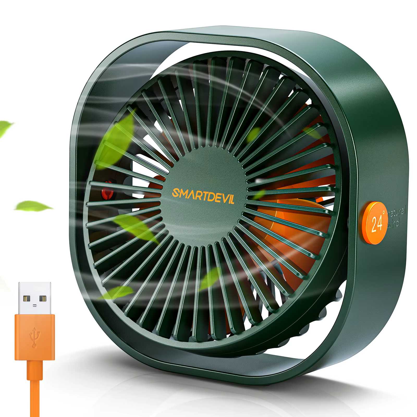 SmartDevil Small Personal USB Desk Fan,3 Speeds Portable Desktop Table Cooling Fan Quiet Operation for Home Office Car Outdoor