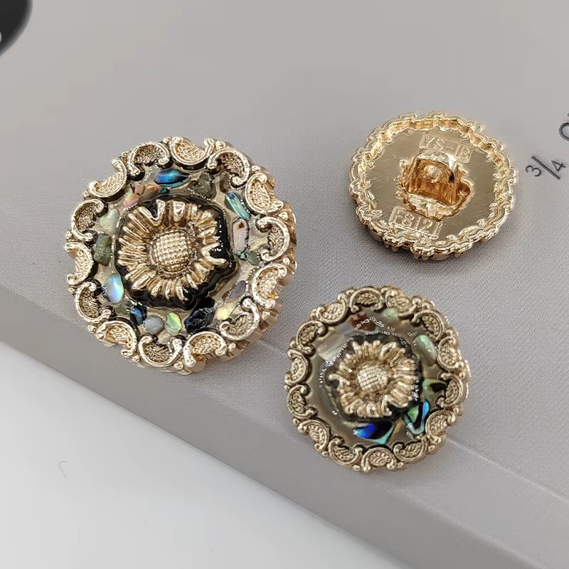 18/24MM High Quality Metal Shank Buttons Of Clothing Wholesale FashioN Decor Gold Mix Color Sewing Buttons Women Coat Accessory