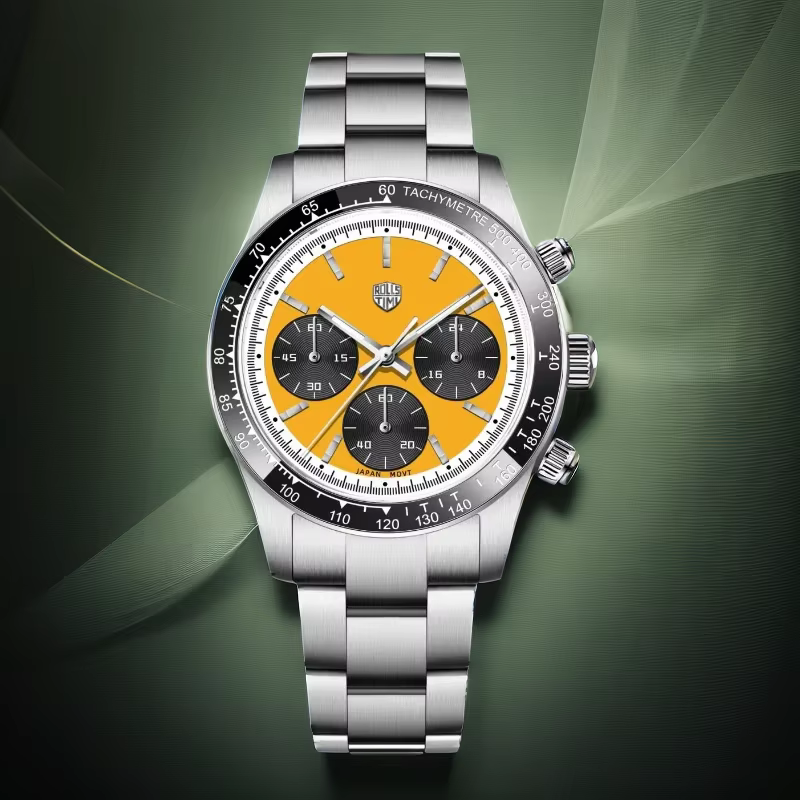 RollsTimi Mens Watch 2024 NEW Japan VK63 Movt Top Luxury Quartz Wristwatch Sapphire Chronograph Watch for Men Stainless Steel