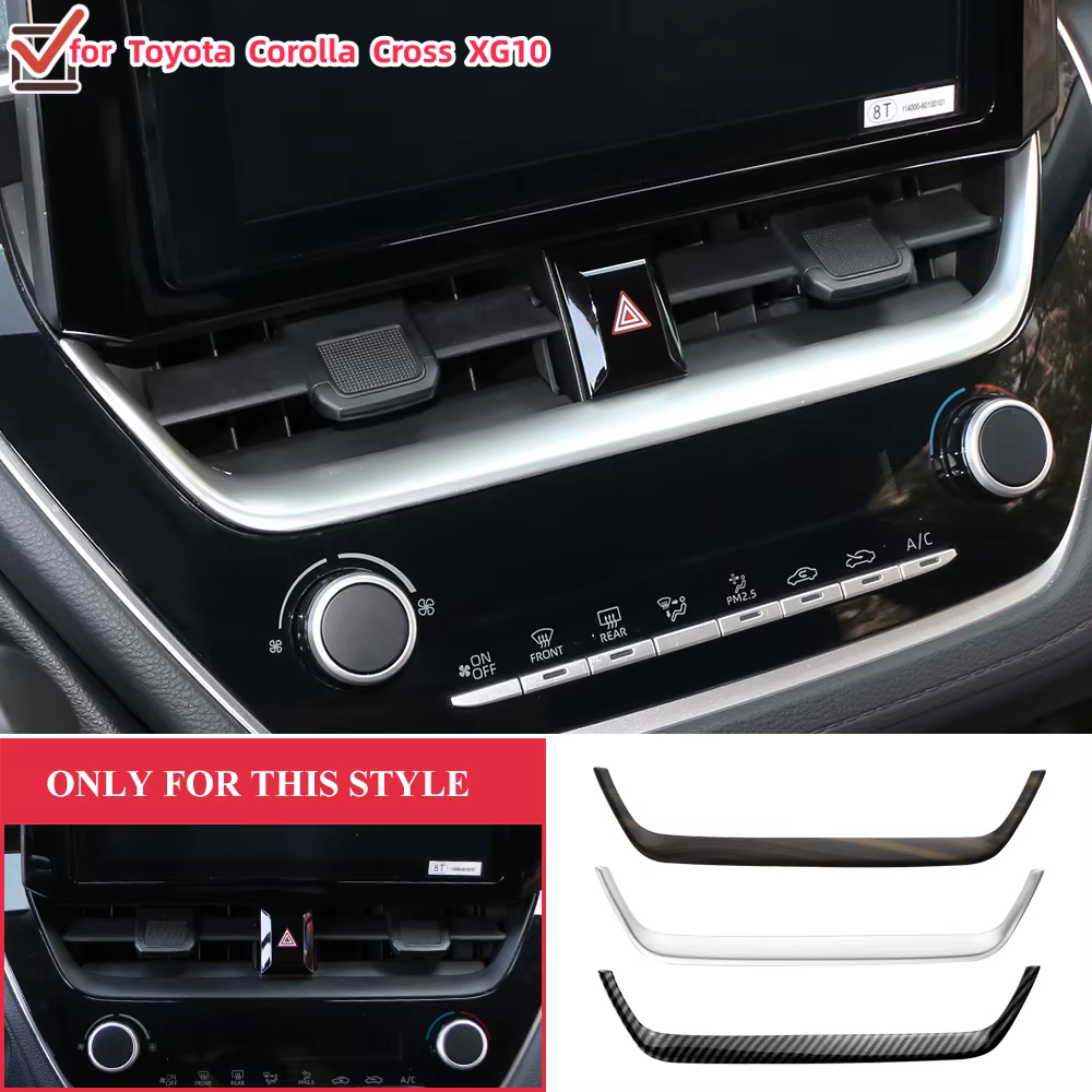 ABS GPS Navigation Lower Trim For Toyota Corolla Cross XG10 2022 2023 2024+ Cover Decoration Frame Stick Interior Accessories
