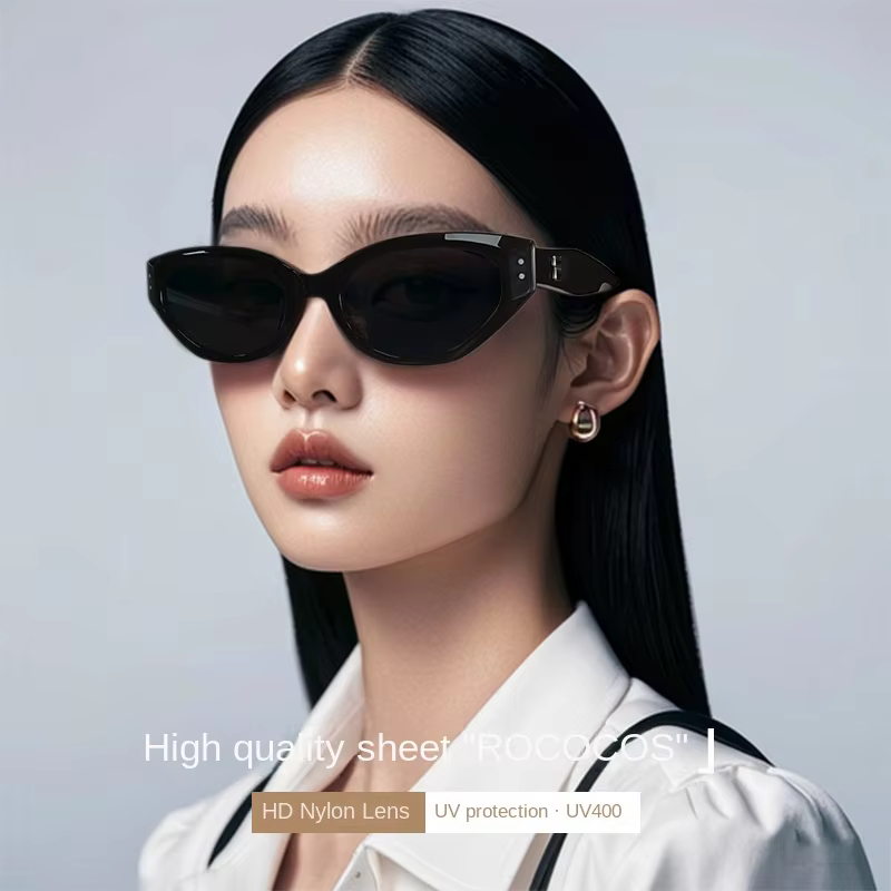 New cat eye gm sunglasses women's ROCOCON high-end sense plate anti-sun ultraviolet fashionable versatile sunglasses men