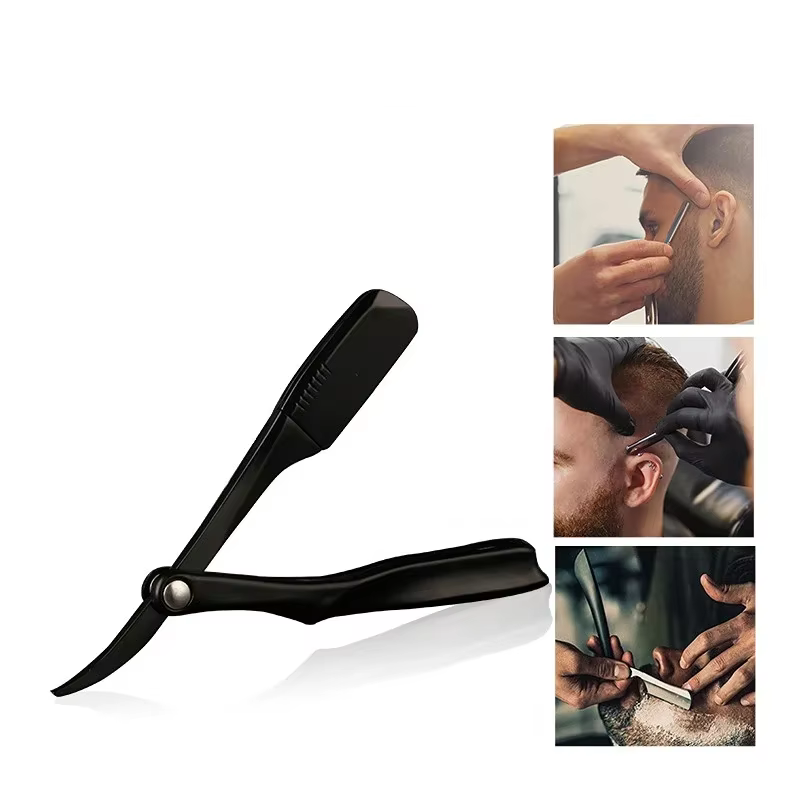 Professional Barber Shaving Razor Manual Safety Razor for Haircut Foldable Stainless Steel Straight Edge Beard Shaving Knife