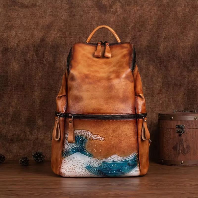 Genuine Real Soft Leather Women Backpack Big Capacity Outdoor Travel Bags 2022 Winter Handmade Natural Cowhide Backpacks Female