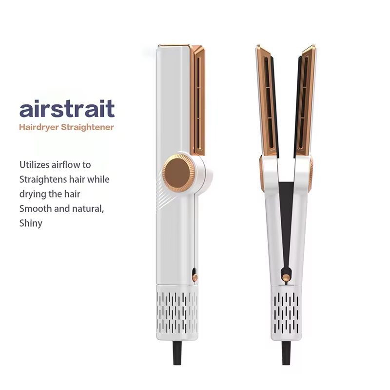 Airstrait Hair Straightener High Speed Hair Dryer 2 in1 Wet & Dry Air Styling Straightener Air Wrap Negative Ion Portable Clamps