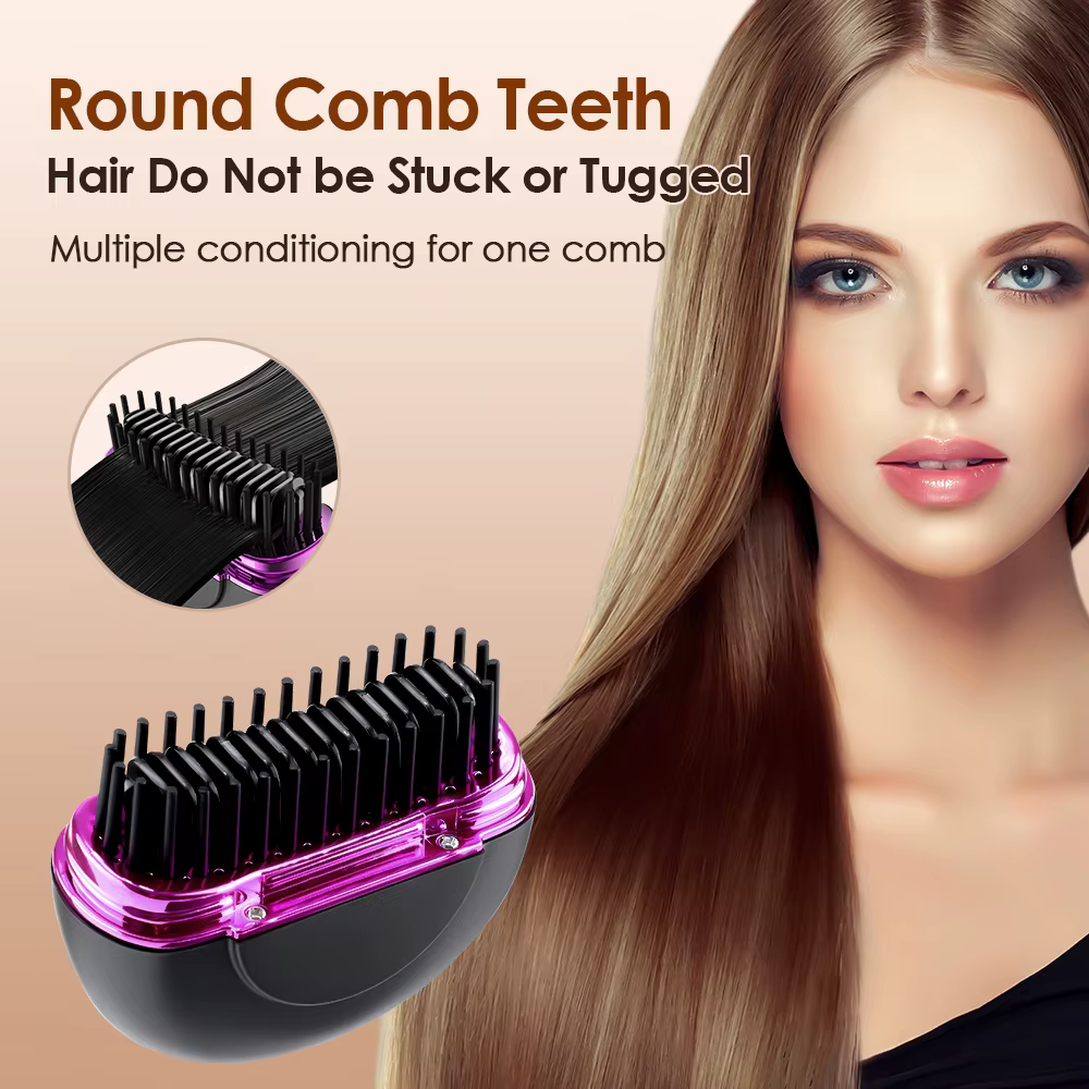 Wireless Straight Hair Comb Negative Ion Portable Hair Care Styling Comb Quick Straight Hair Rechargeable Beauty Hair Tools