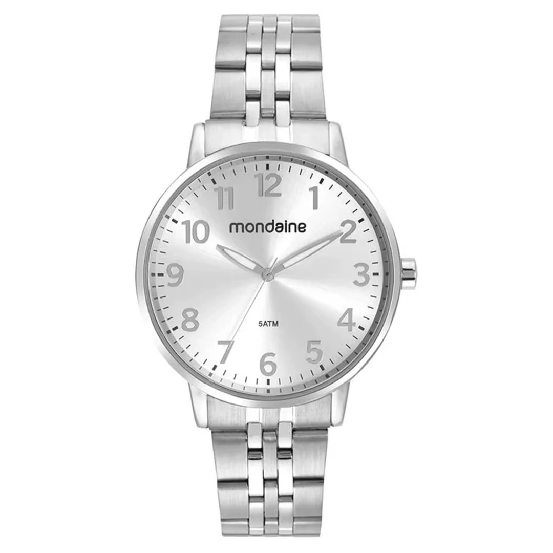 Mondaine Women's Casual Analog Silver Watch with Numbers