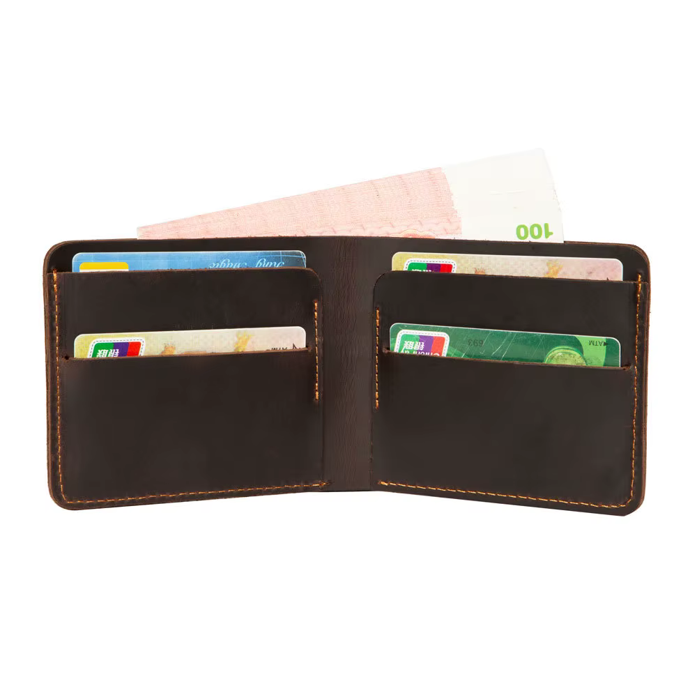 Minimalist 100% Genuine Leather Wallet Men Vertical Horizontal Wallet Leather for Men