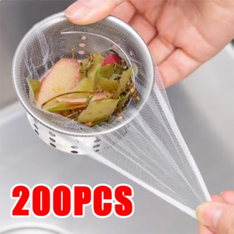 50-200Pcs Disposable Kitchen Sink Filter Sewer Drain Anti-blocking Garbage Bag Pool Leak Mesh Bag Mesh Strainer Sink Garbage Net