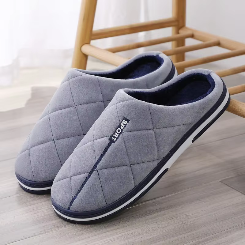 Big Size 47 48 49 50 Men Home Slippers Autumn Winter Warm Plush Slides Large Size Bedroom Casual Plush Shoe House Non-Slip Flats