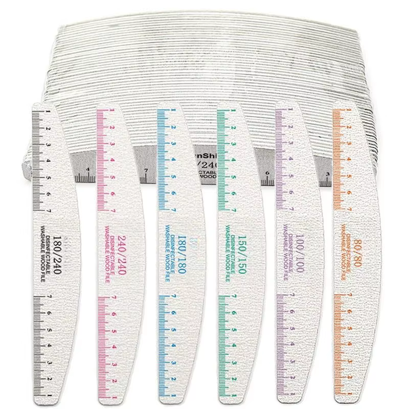 50pcs Nail File Wooden Sanding Buffer Block Pedicure Manicure UV Gel Nail Polish Pro Nail Files Artificial Nail Tips Tools