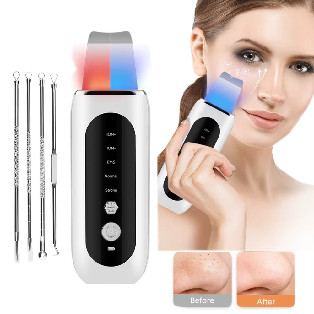 Ultrasonic Skin Scrubber Peeling Blackhead Remover Deep Face Cleaning Ultrasonic Ion Ance Pore Cleaner Facial Shovel Cleanser