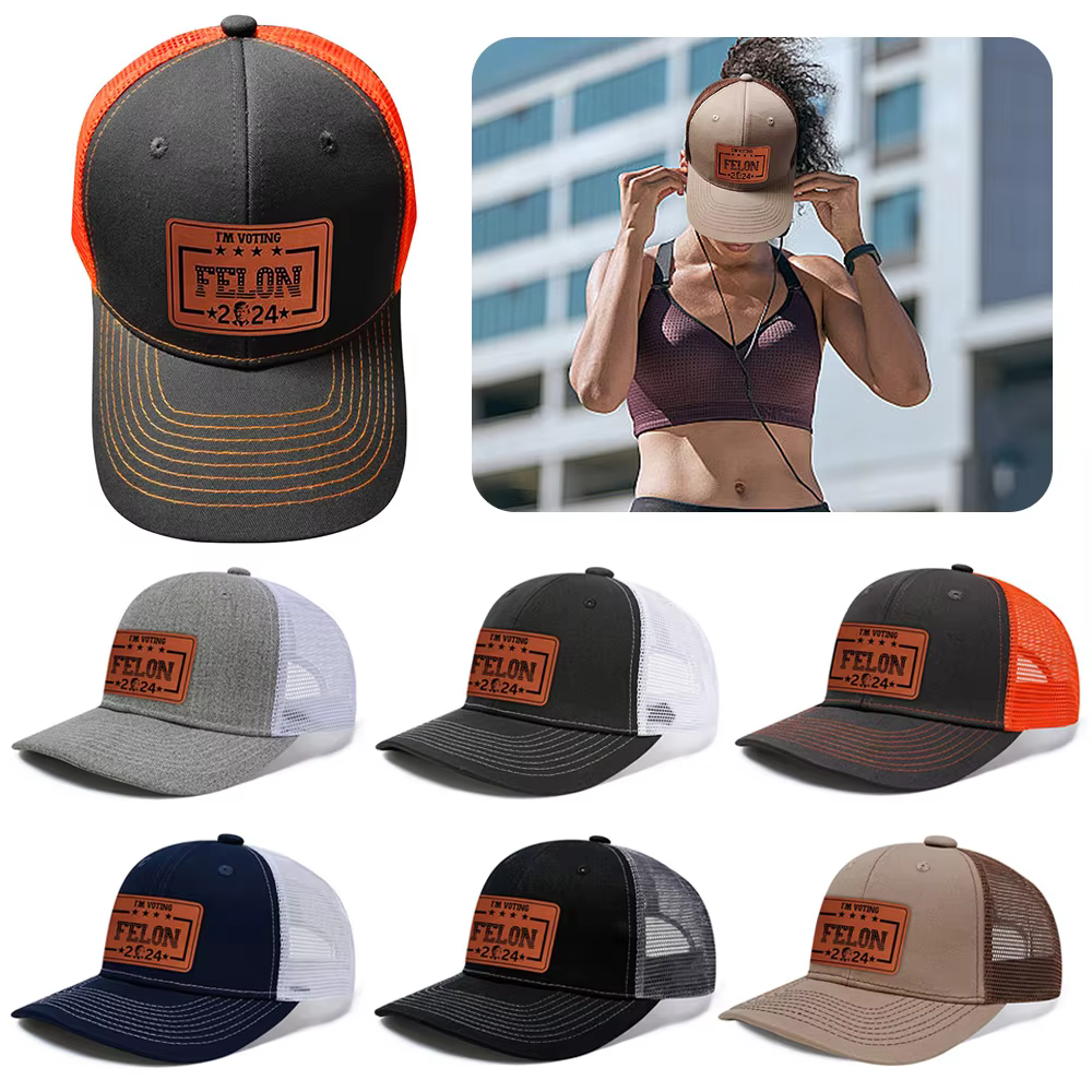 Trump 2024 Baseball Cap Peaked Cap with Snapback Enclosure Political Dad Hat I'm Voting Felon American Patriot Hat for Men Women