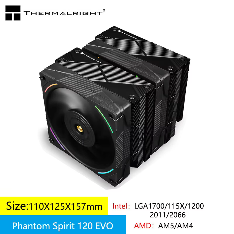 Thermalright Phantom Spirit 120 EVO CPU Wind -cold Radiator 7 Heat Pipe/Dual Tower/Support 1700/115x/AM5/AM4