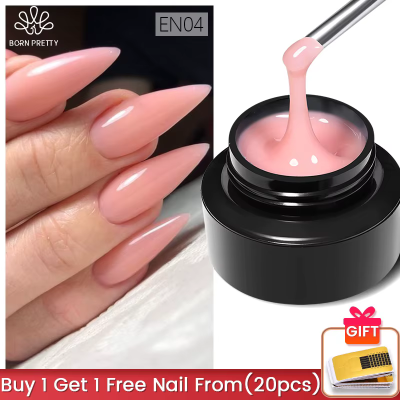 BORN PRETTY 60ml Hard Jelly Extension Gel for Nails Extended Nude Pink Clear Natural Color Soak Off Semi Permanent Varnis
