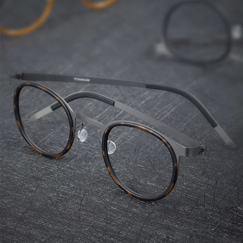 Denmark Luxury Brand Pure Titanium Eyewear Screwless Design Men Glasses Frame Mirror Ring Separation Blue Light Eyeglasses