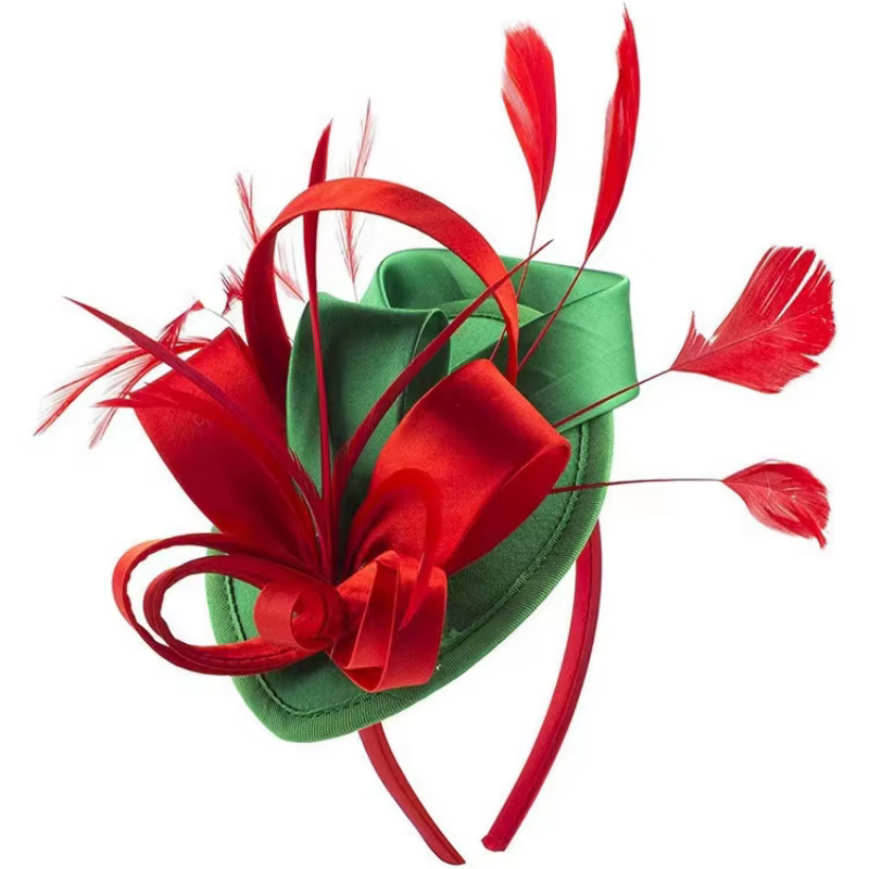 Celebrity Feather Fascinator Hat，Halloween Christmas Kentucky Derby Cocktail Tea Party Headwear for Women Ladies