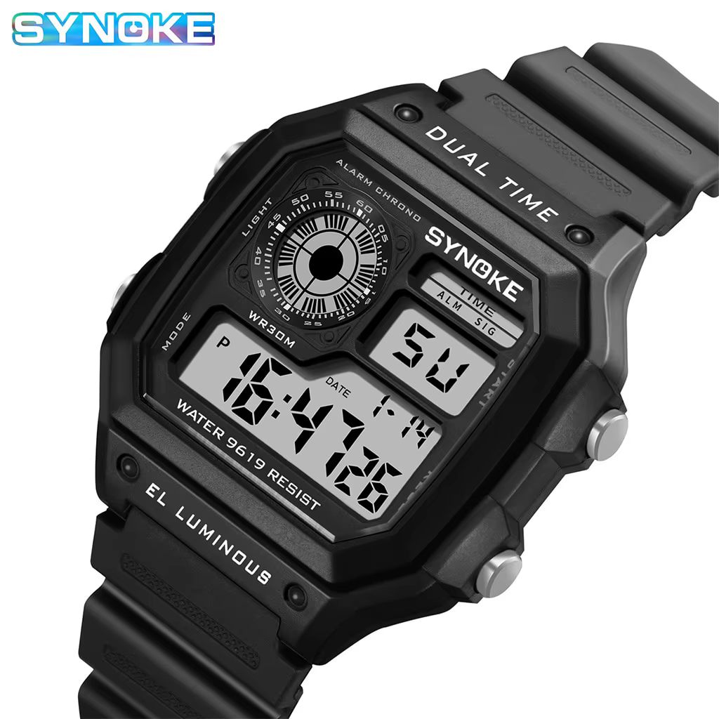 SYNOKE Military Digital Watches Men Sports Luminous Chronograph Waterproof Male Electronic Wrist Watches Relogio Masculino