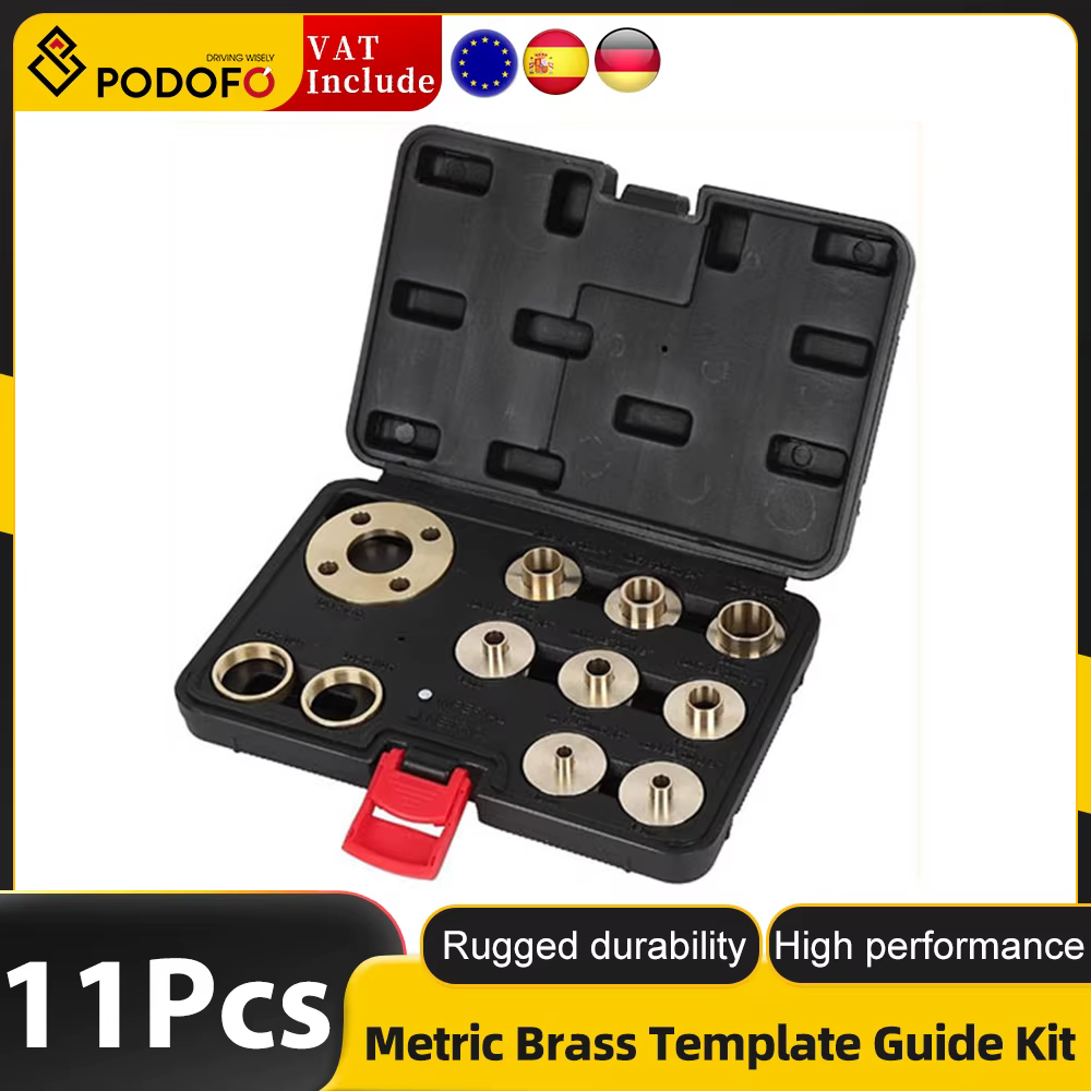 Podofo 11Pcs Metric Brass Template Guide Kit With Lock Nuts Axle Sleeve