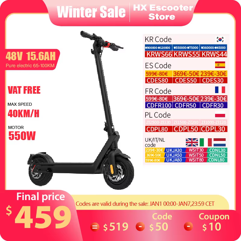 HX X9 Powerful Electric Scooter Adult 500W 15.6AH 36V Electric Skateboards 10.0 inch Self-Balance Electric Kick Scooter