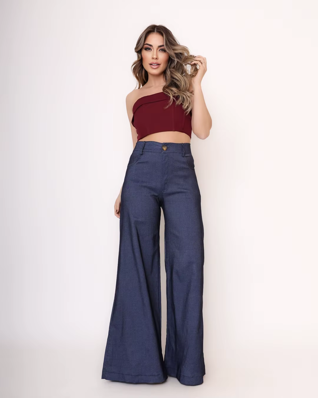 Wide Mouth Wide Pantalona Leg Pants With Pretty Elastano