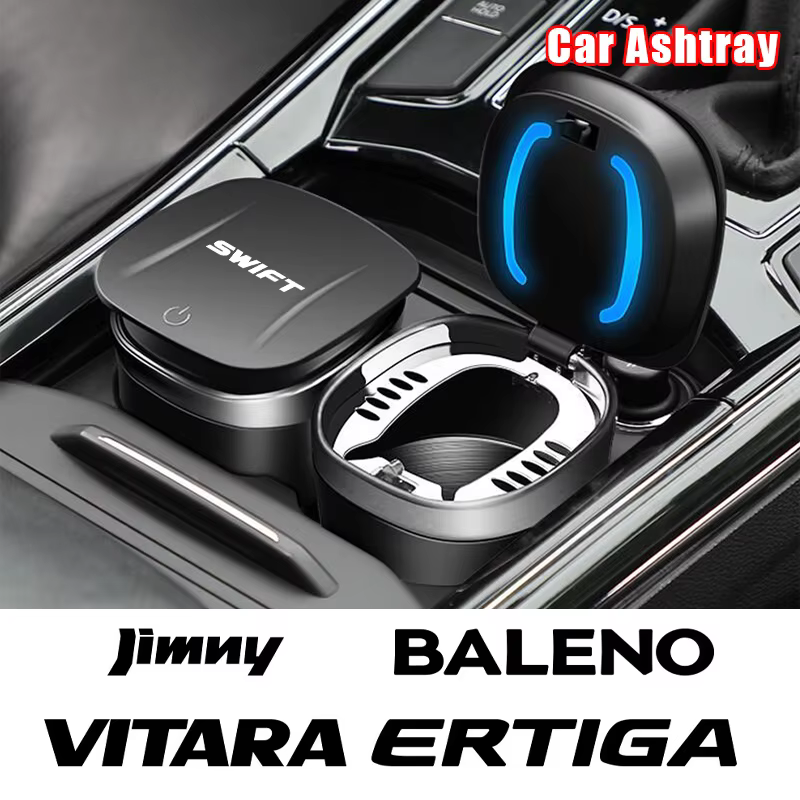 Portable Car Cigarette Ashtray Cup With LED Light For Suzuki Jimny Grand Vitara Equator Ignis Baleno Sx4 Swift Alto Accessories