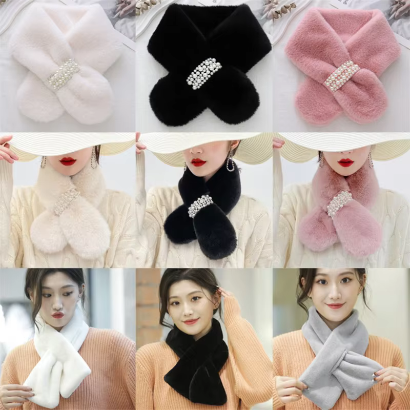 Bling-Bling Popsong-neckline muffler rabbit Petit-neckline copper Women Men couple scarf-neckline