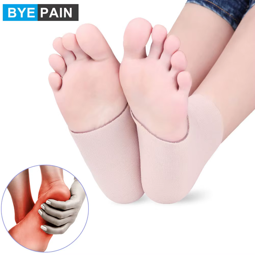 1Pair Ankle Gel Sleeves Padded Skate Sock Protection for Ankles Lace Bite Figure Skating, Hockey, Roller, Inline, Riding, Ski