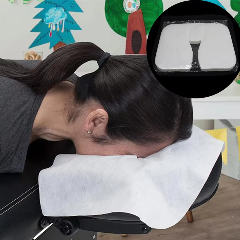 100Pcs Disposable Non-Woven Headrest Pillow Paper Beauty Spa Salon Bed Table Cover Massage Face Cradle Table Head Rest Covers