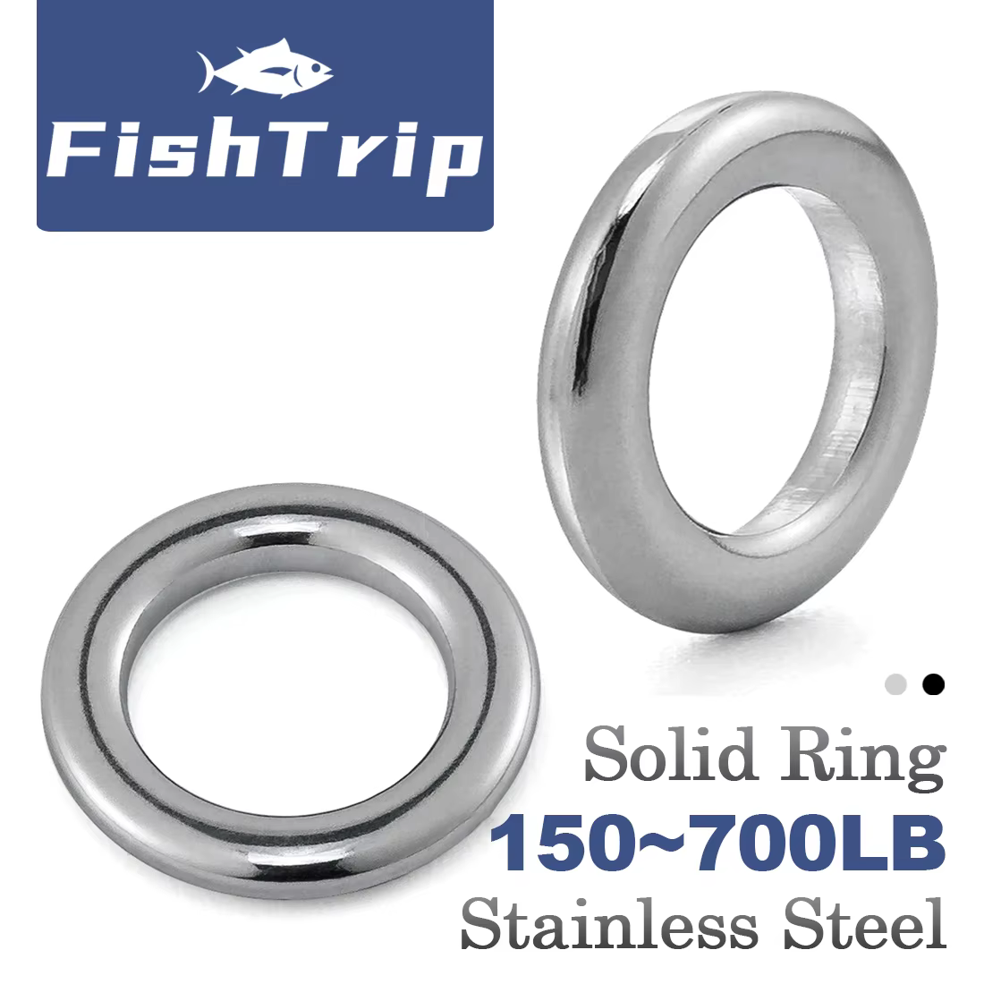 FishTrip Fishing Solid Rings Stainless Steel 20~100Pack High Strength Seamless Lure Connector Heavy Duty Terminal Tackle