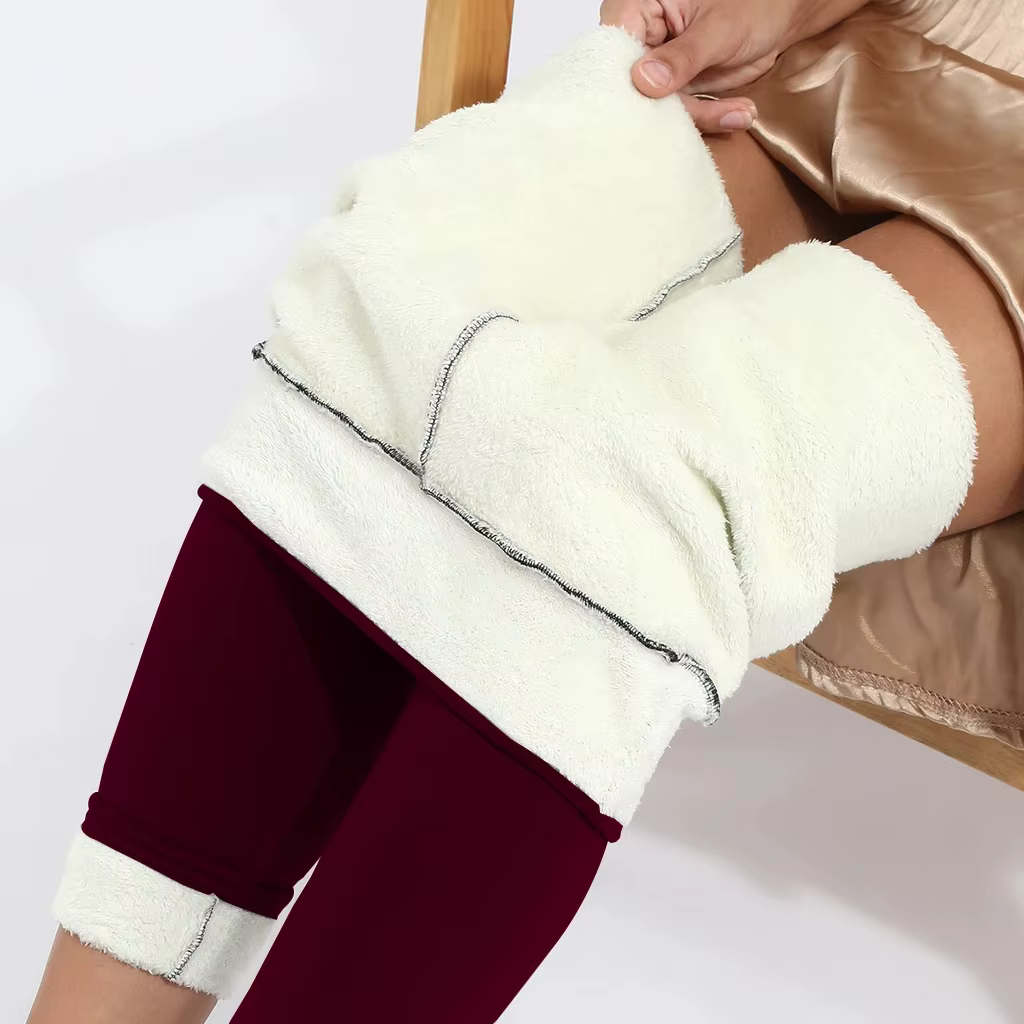 Women Lamb Fleece Legging Seamless High Waist Thick Thermal Legging Fashion Winter Warm Female Tights Insulated Pantalon Pants