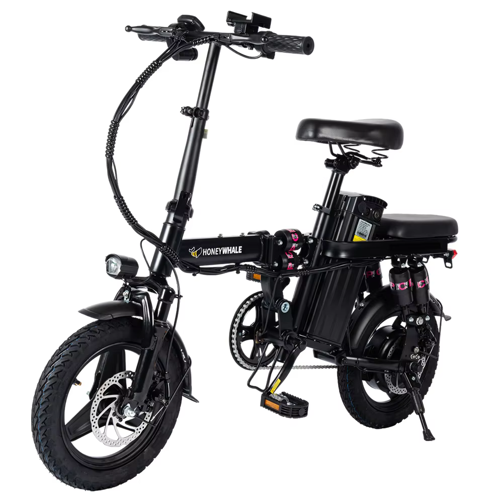Honey Whale S6 Pro  Electric Bike 350W Motor 15Ah Battery 14*2.125" Tire Folding Bicycle 35km/h Max Speed 48V 45-55km Range