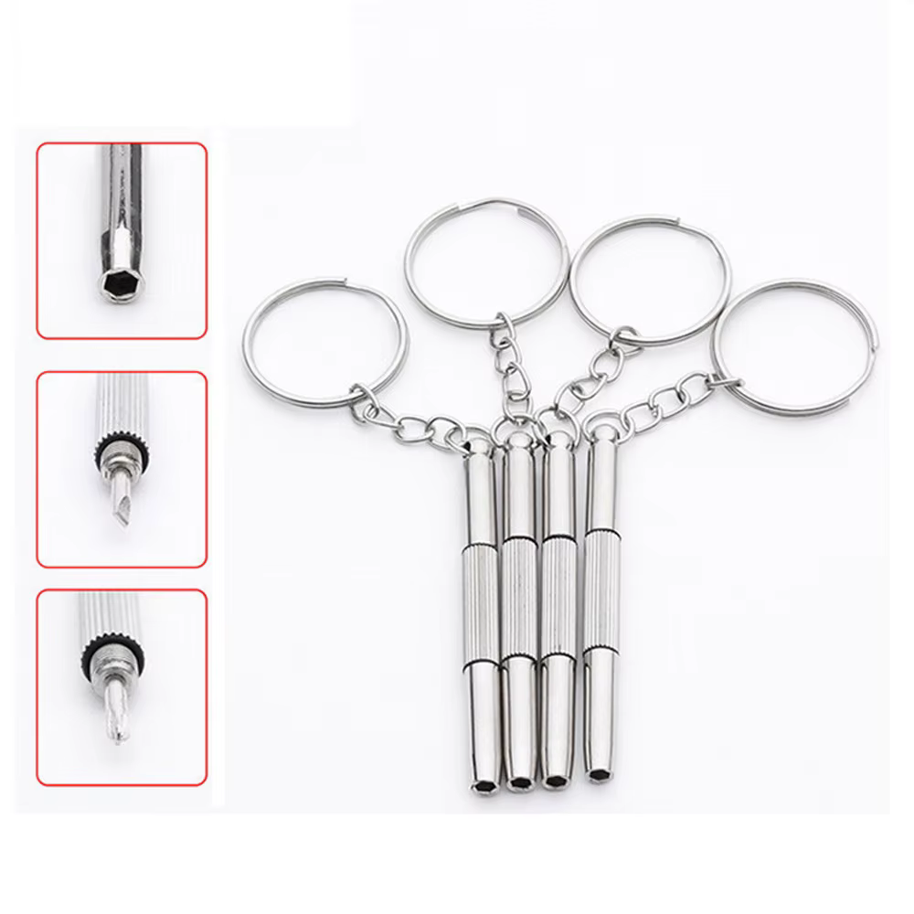 10pcs Multifunction 3 In 1 Keychain Screwdriver Glasses Phone Watch Repair Tool