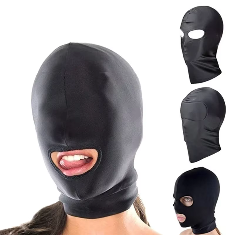 New Arrival 1/2/3 Hole Men Women Adult Spandex Balaclava Open Mouth Face Eye Head Mask Costume Slave Game Role Play