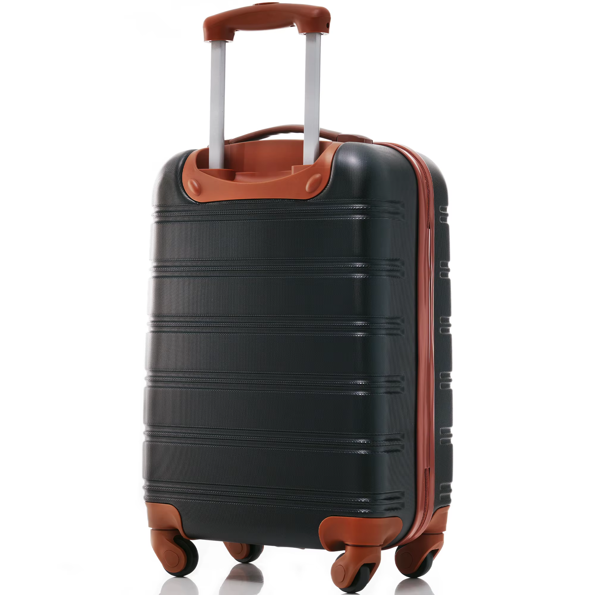 Hard-shell luggage single pack, bicycle luggage, 4-wheel hand luggage, ABS material, 55.36, 22.5, black Brown single luggage Rei