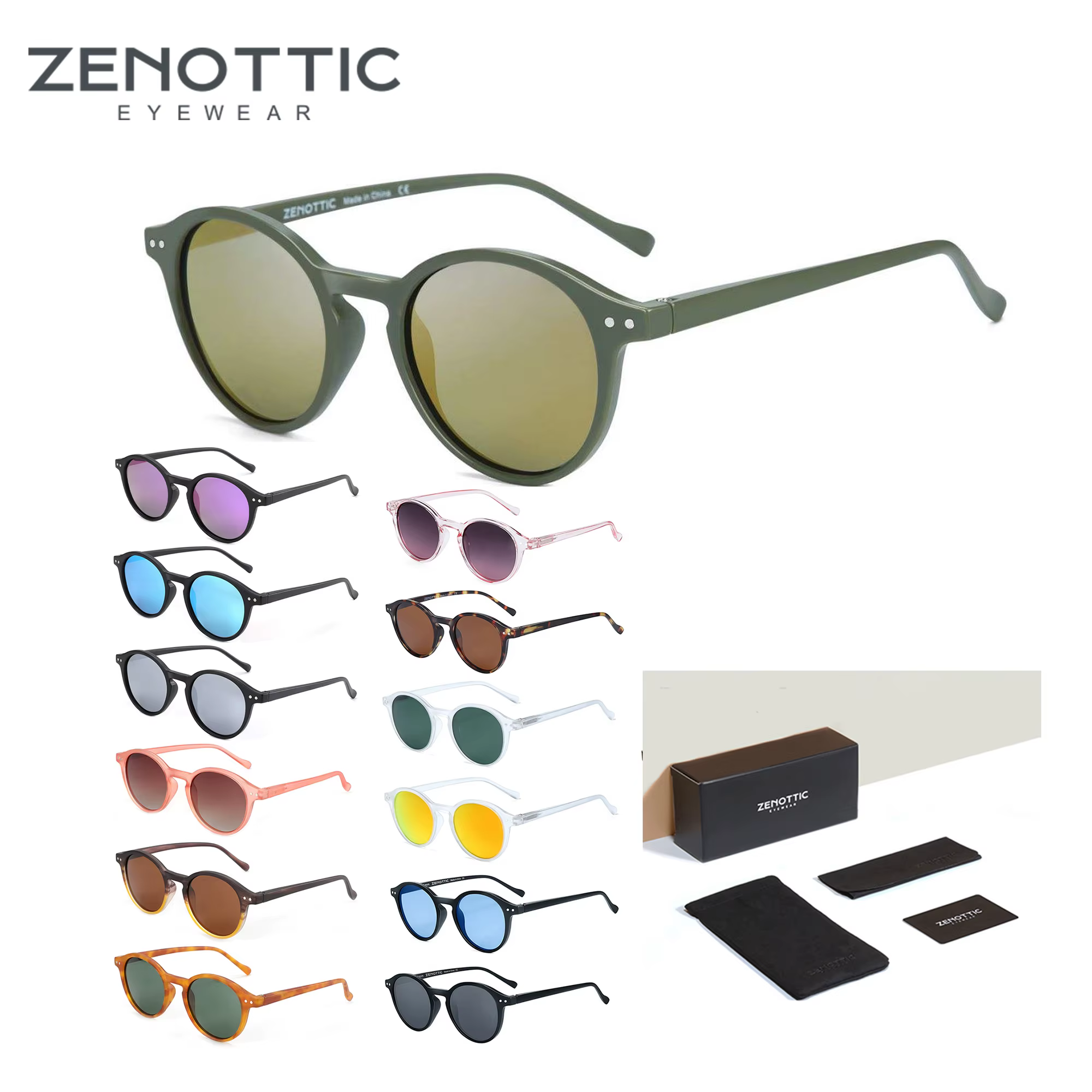 ZENOTTIC Retro Polarized Sunglasses 2023 2024 Men Women Vintage Small Round Frame Sun Glasses Polarized Lens UV400 Goggles Shade