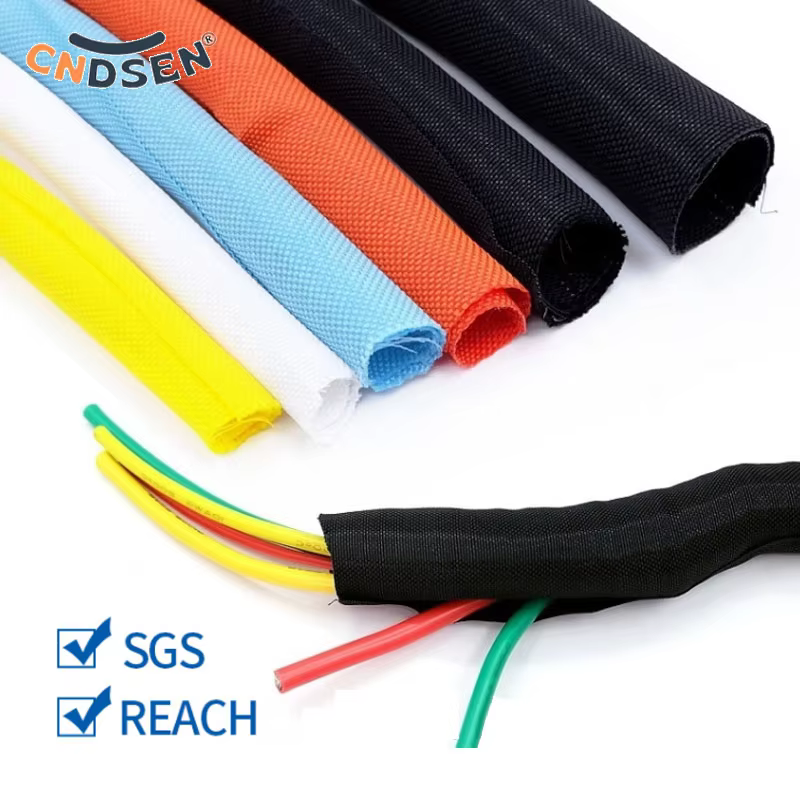 Self Closing PET Expandable Braided Sleeve Insulated Wrap Self Close Sleeved Cable Protecter Self-Closed Cable Organiser