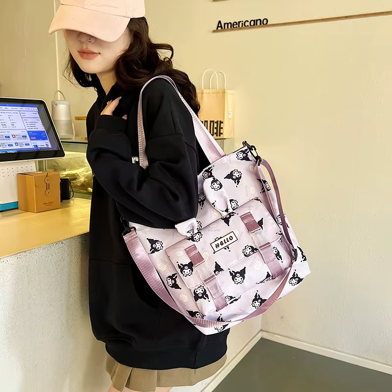 2024 Sanrio Cute Kuromi Melody Cinnamoroll Large Capacity  Backpack Boys Girls Cartoon Hello Kitty Kawaii Fashion shoulder bag