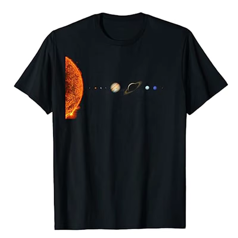Nerdy Solar System Galaxy Solar System Astronomy T-Shirt Funny Space Enthusiast Graphic Tee Tops Science Lover Clothes Gift Idea