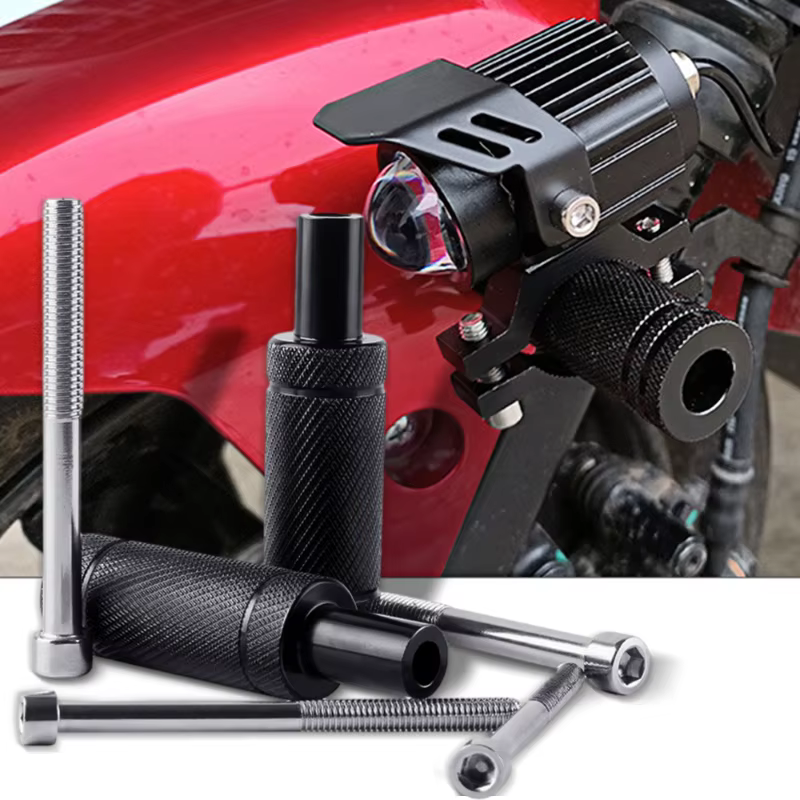 Motorcycle LED Headlight Fog Light Mount Bracket Adjustable Fender Bracket Post Support Base M8 M6 Headlight Mounting Stand