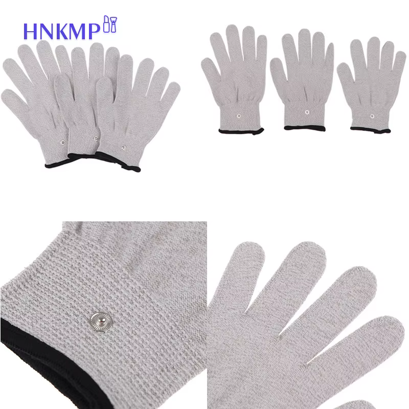 1Pair Gloves Conductive Silver Fiber Electrode Therapy Gloves Electrotherapy Unit For Phycical Therapy
